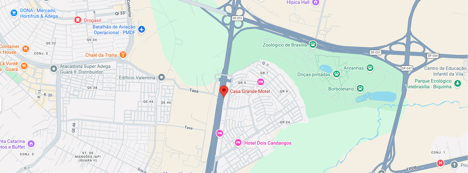 mapa de Localização do motel